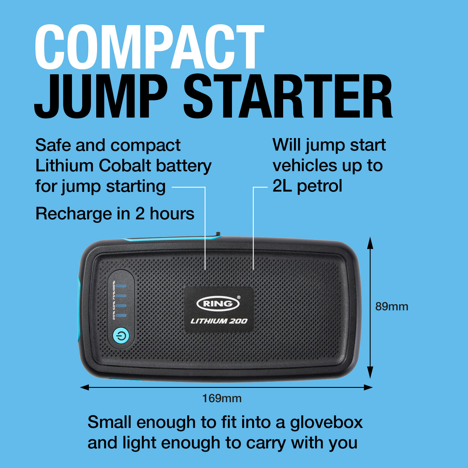 Ring battery store jump starter